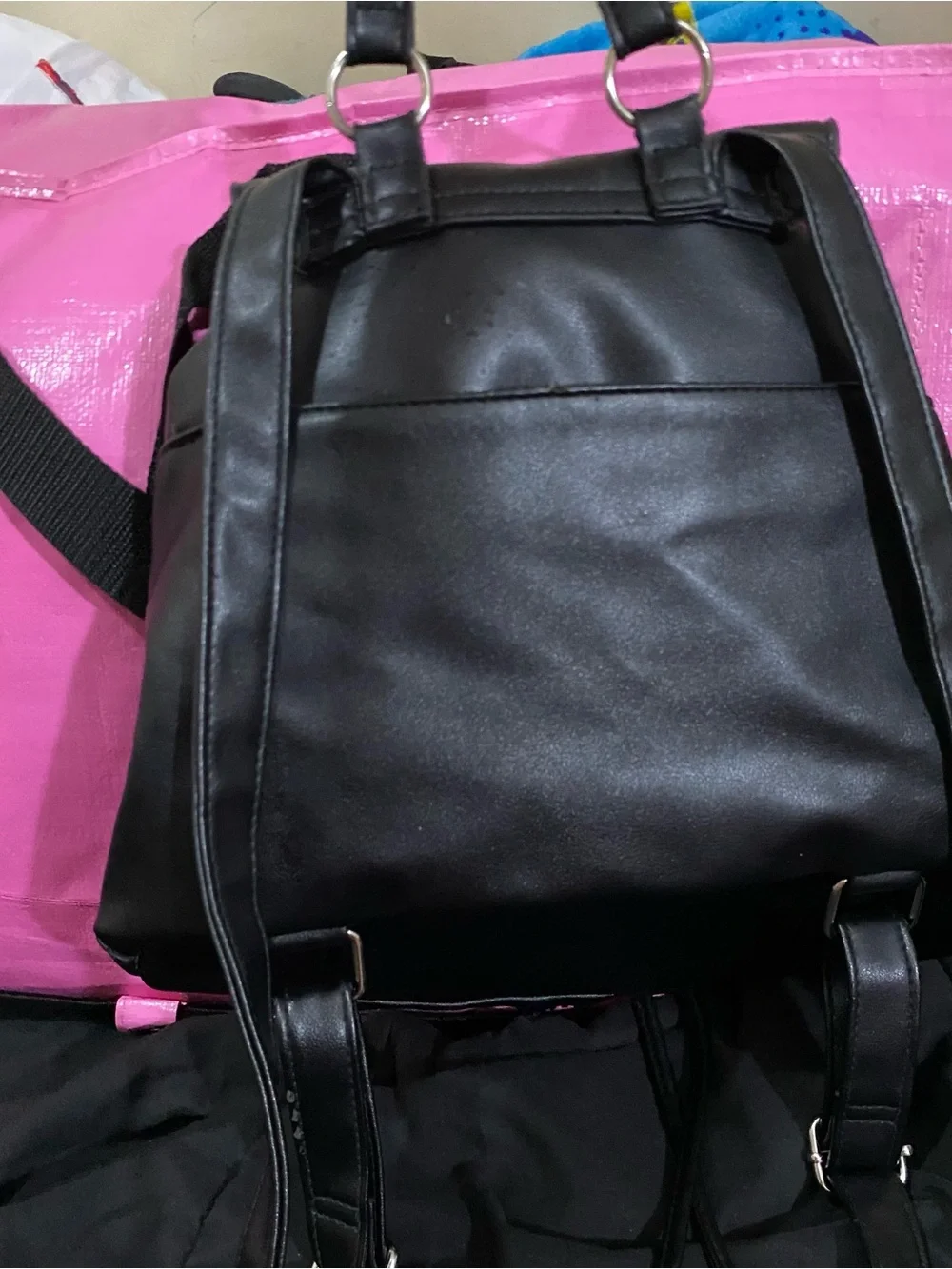 Christian Siriano black faux