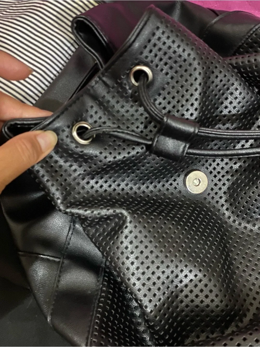 Christian Siriano black faux