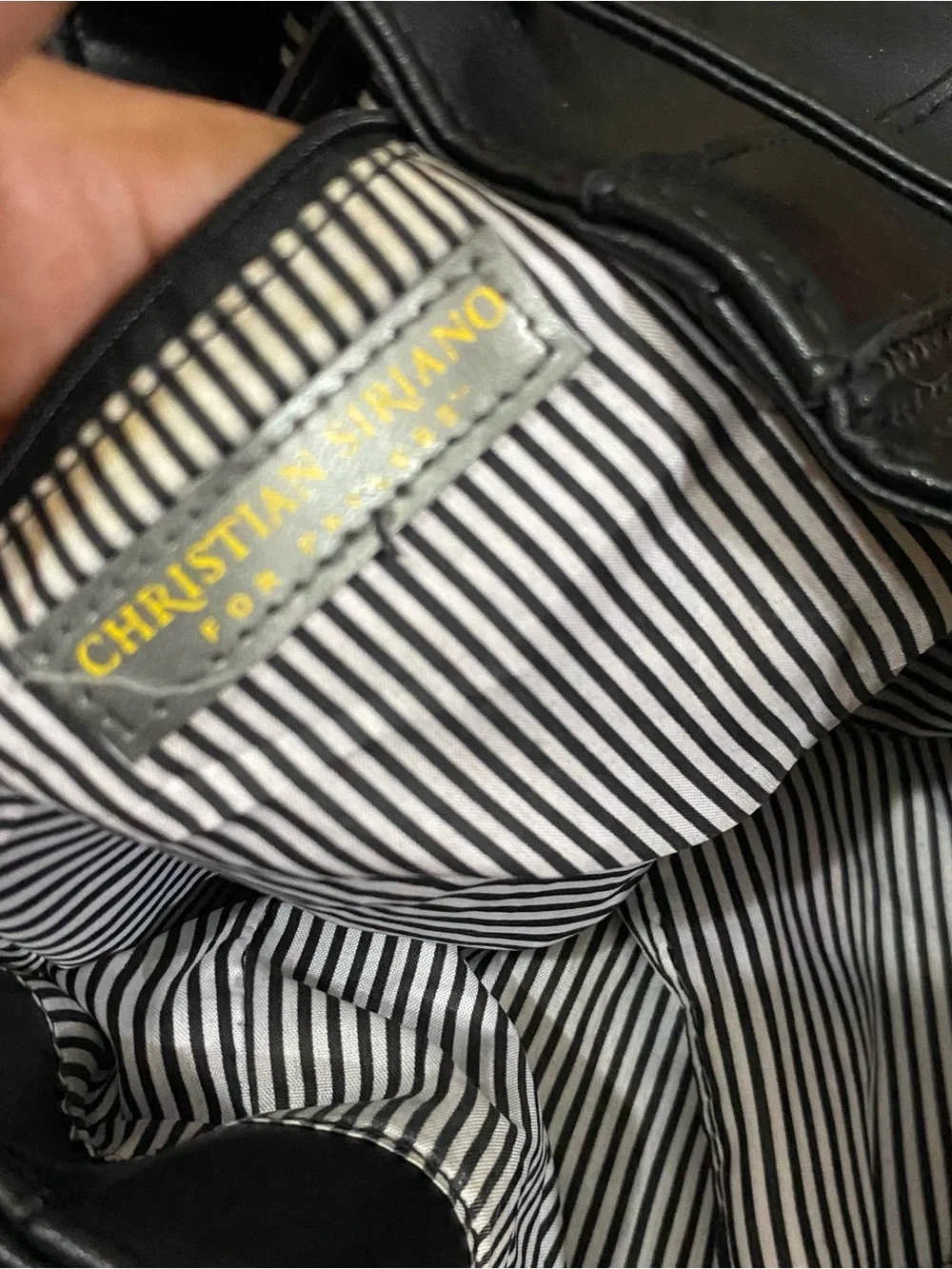 Christian Siriano black faux