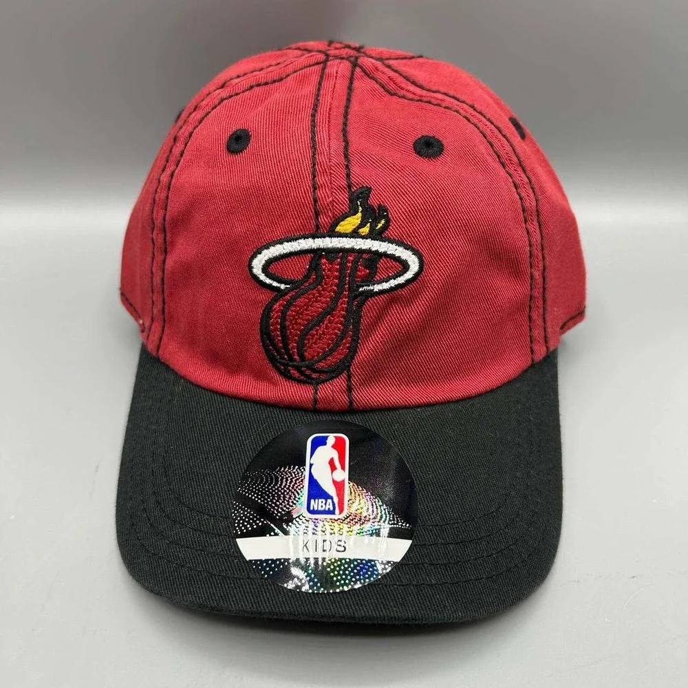 Miami‎ Heat Hat Infant Kids Red Black NBA Adidas Strap Back Cap Cotton