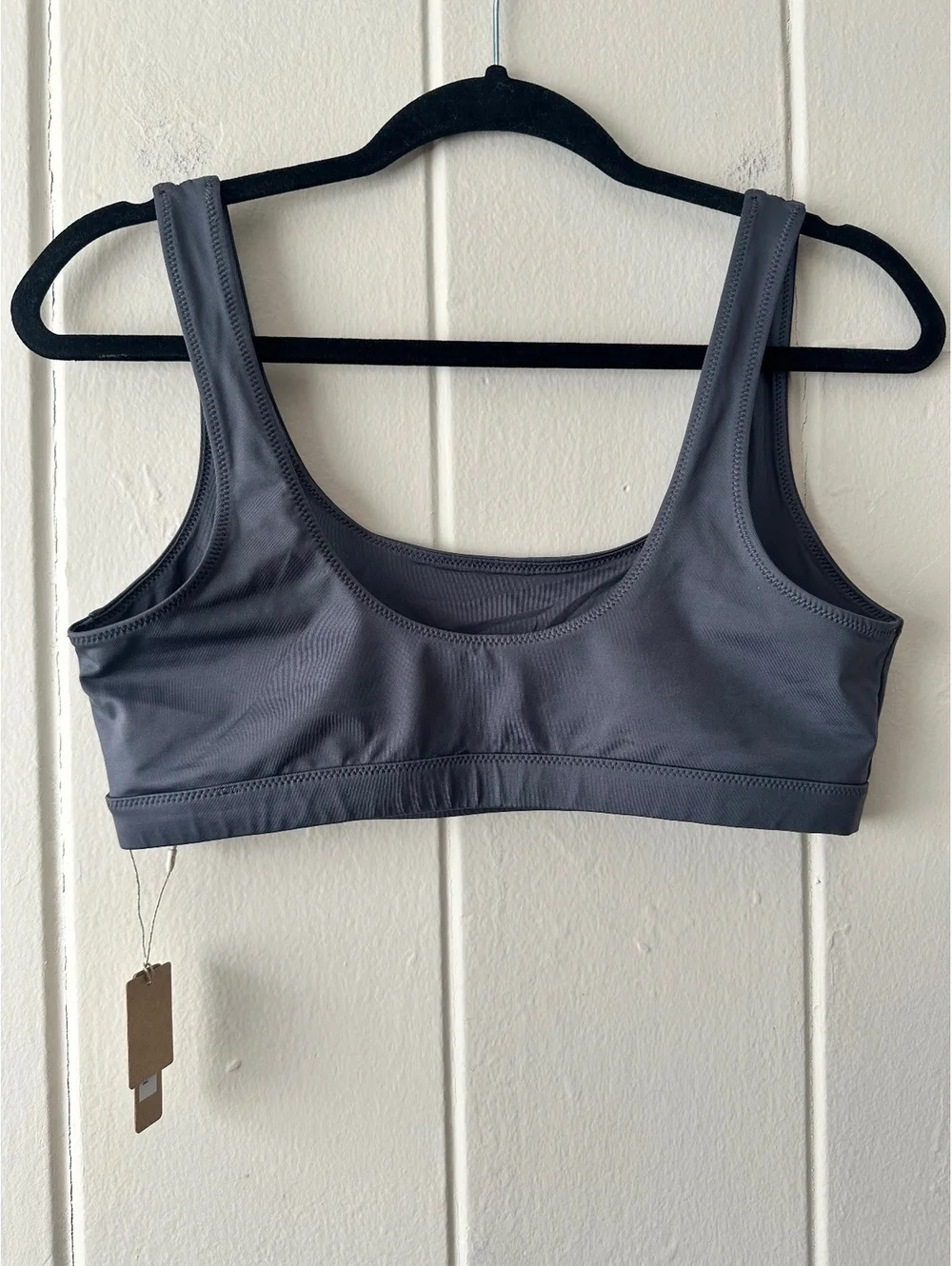 SKIMS Recycled Swim Tank Bikini Top in Gunmetal SW-TNK-0743 Size Large NWT