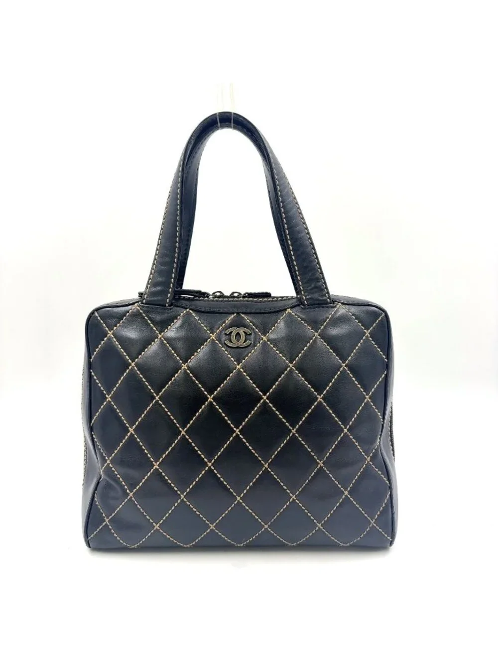 Chanel Wild Stitch Calfskin Black Handbag Gold
