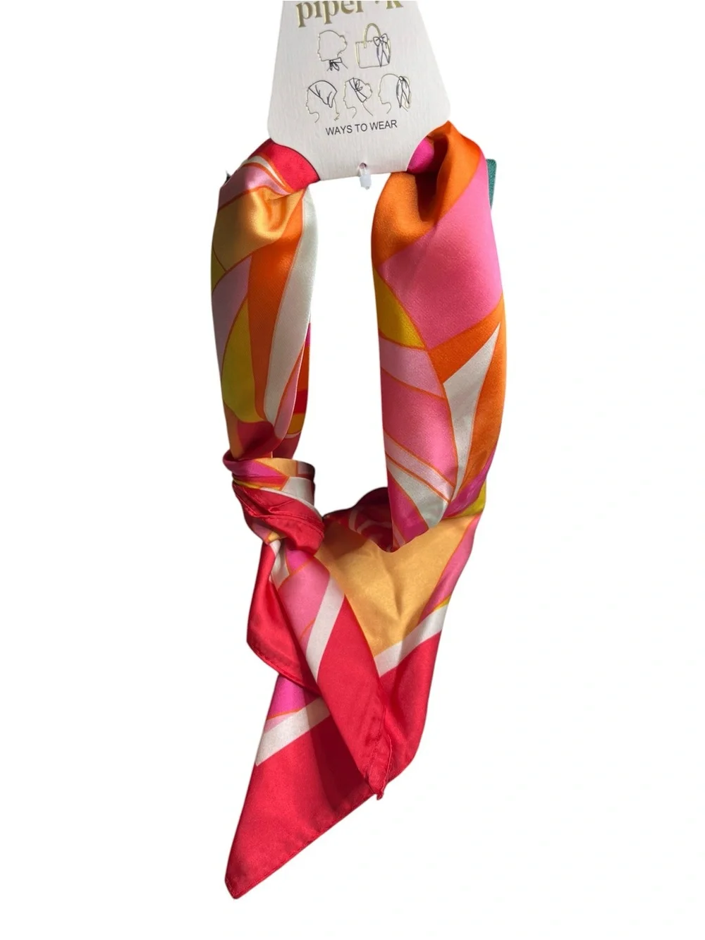 piper•k Red & Pink Printed Scarf