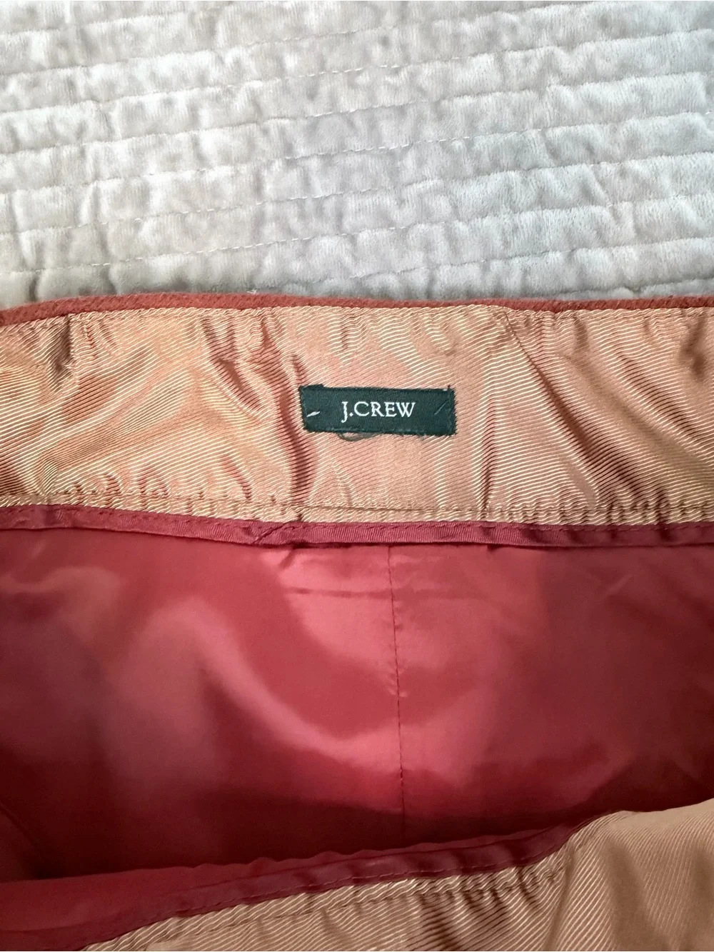J.CREW Double Serge Wool No. 2 Pencil Skirt Rust Orange Classic Career Waist 32”