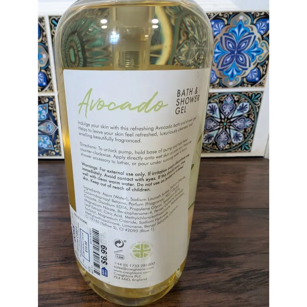 Avocado Bath and Shower Gel Bodywash - 33.8 fl oz / 1 L - New / Unused