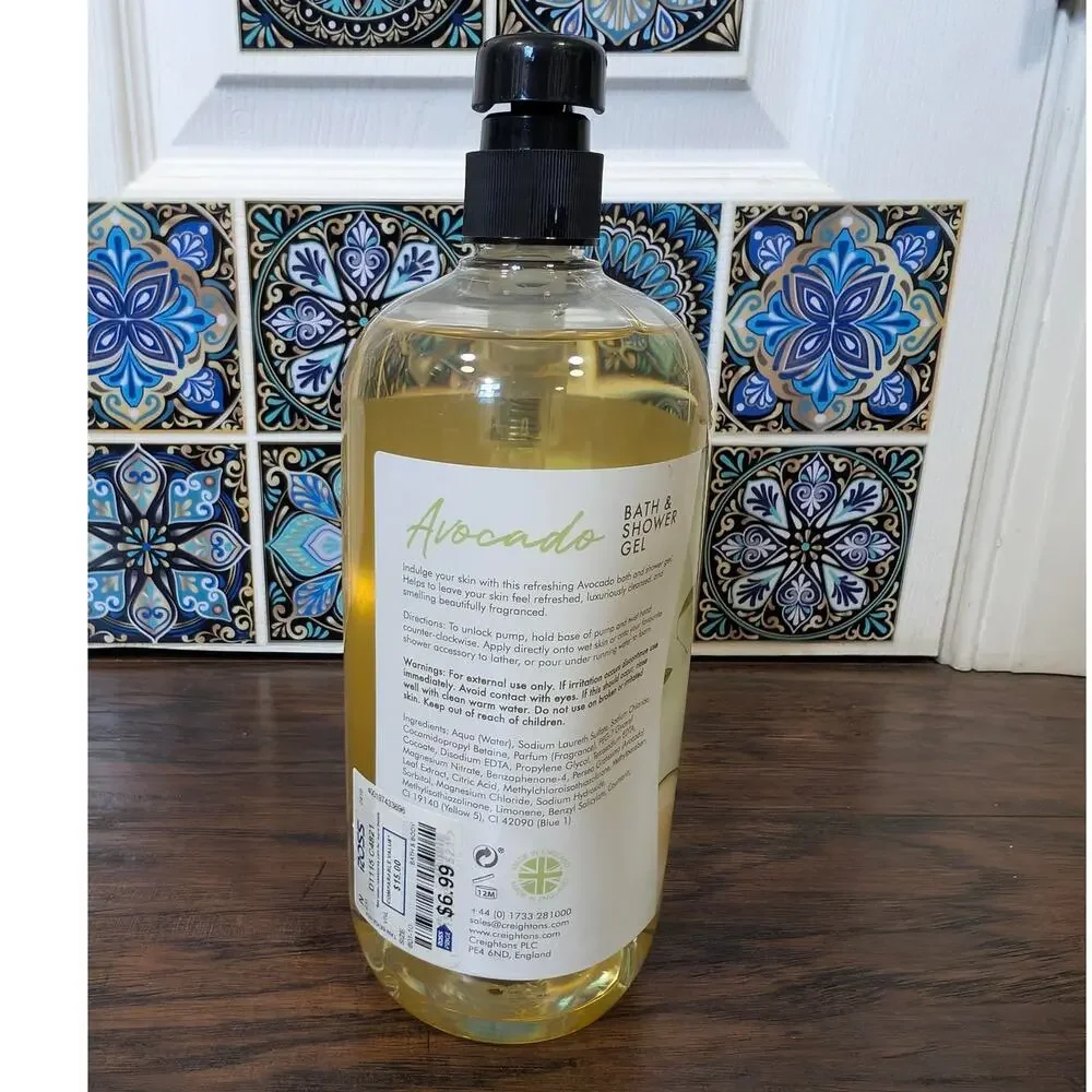 Avocado Bath and Shower Gel Bodywash - 33.8 fl oz / 1 L - New / Unused