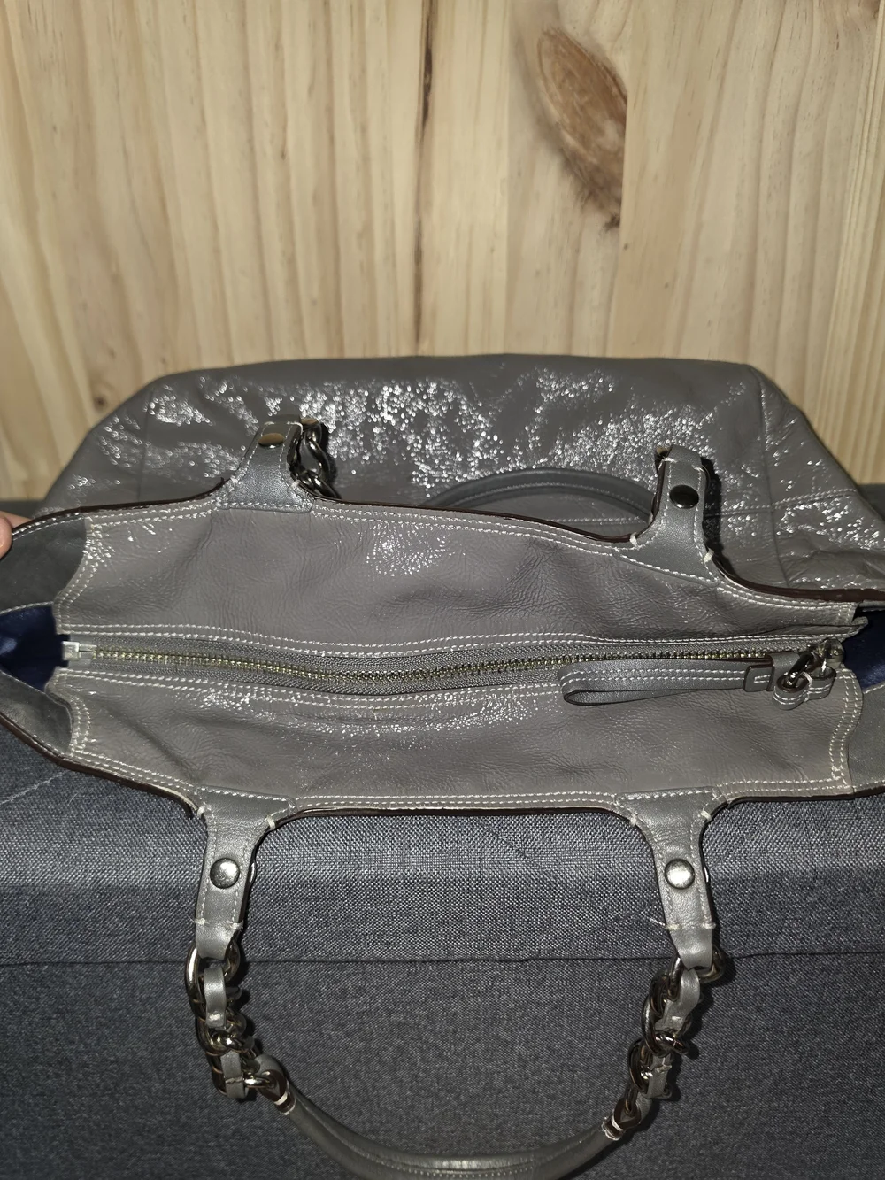 Coach Gray Chain-Handle Shoulder Bag
