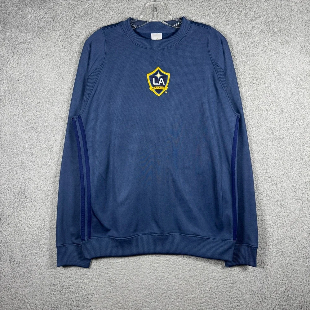 Adidas LA Galaxy MLS Mens Blue Training Pullover Sweatshirt Medium Y2K 2000s