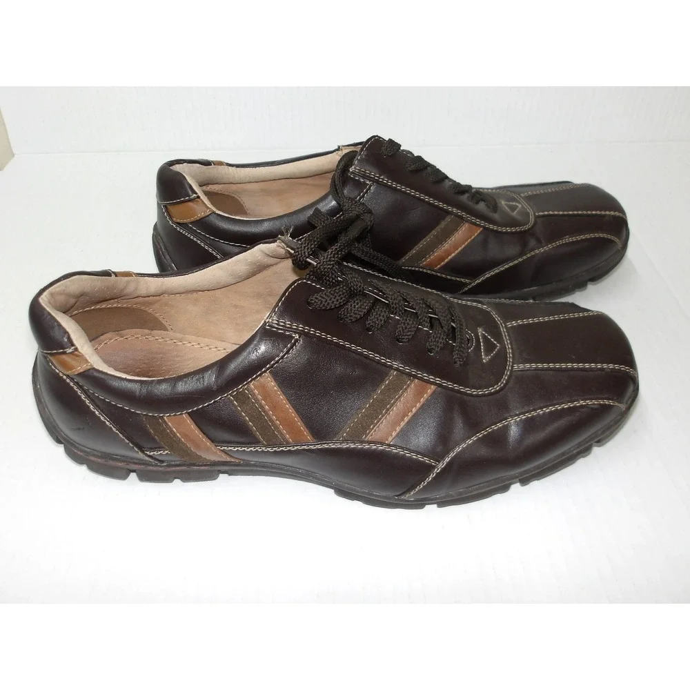 Steve Madden BESSTT Mens 10 M Brown Leather Lined Sneakers Shoes / #26724