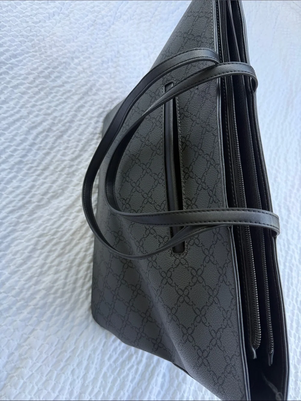 Nine West Gray Monogram Tote Bag