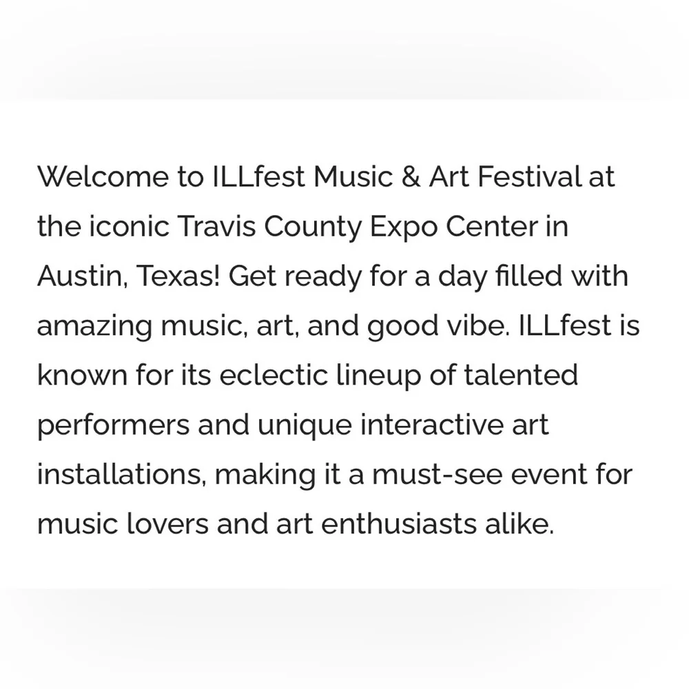 Texas Illfest festival measurements