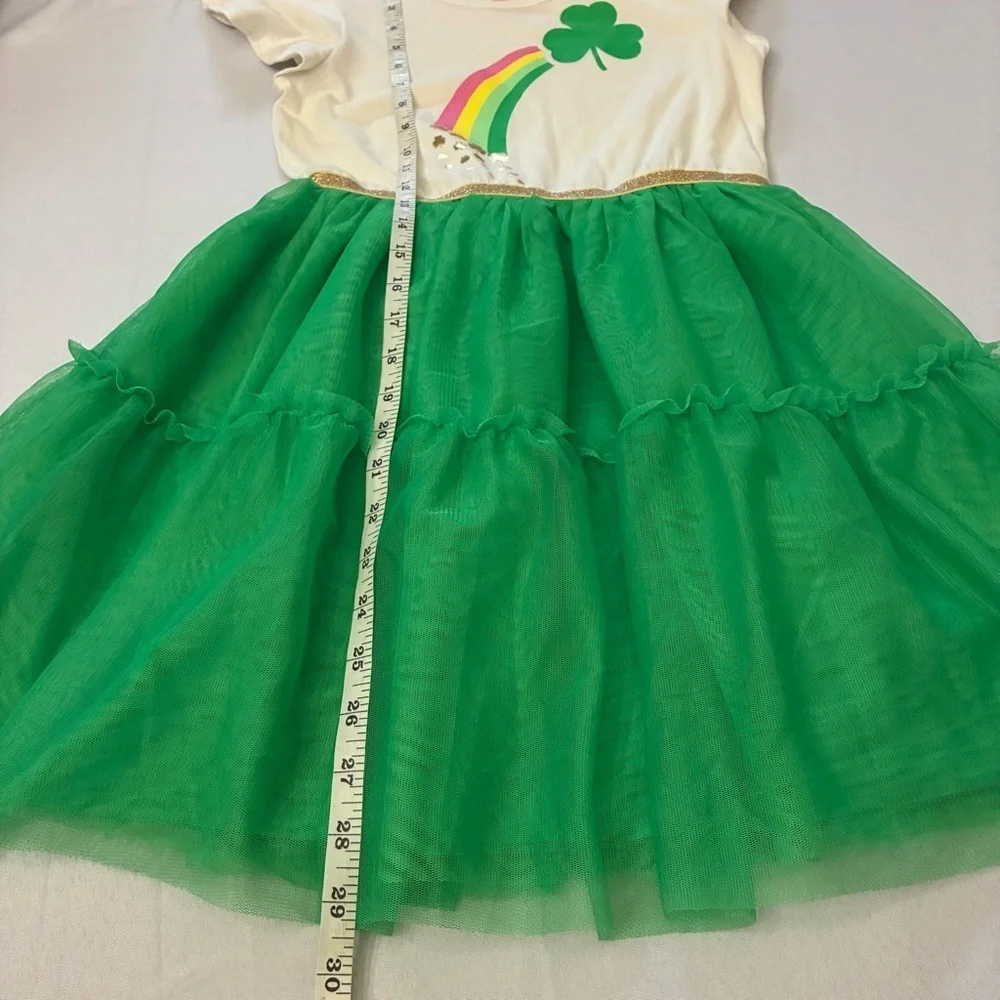 Cat & Jack Girls' St.Patrick’s Day Tiered Tulle Short Sleeve Dress Size L 10/12