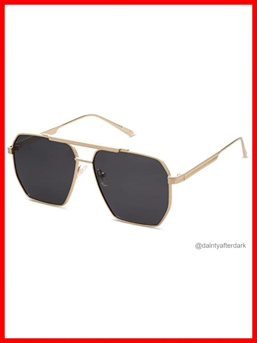 Retro Oversized Square Polarized Sunglasses Metal Frame UV Protection