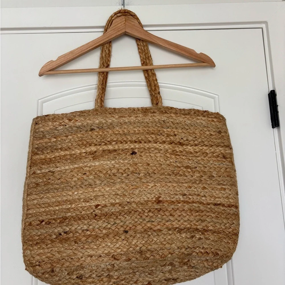 Anju Capri Jute Tote Lemon Breeze Citrus Handcrafted Artisan Market Bag NWT