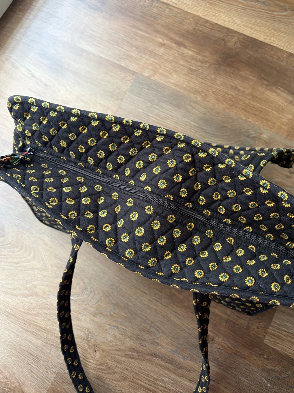Vera Bradley Retired Black Little Betsy Quilted Tote