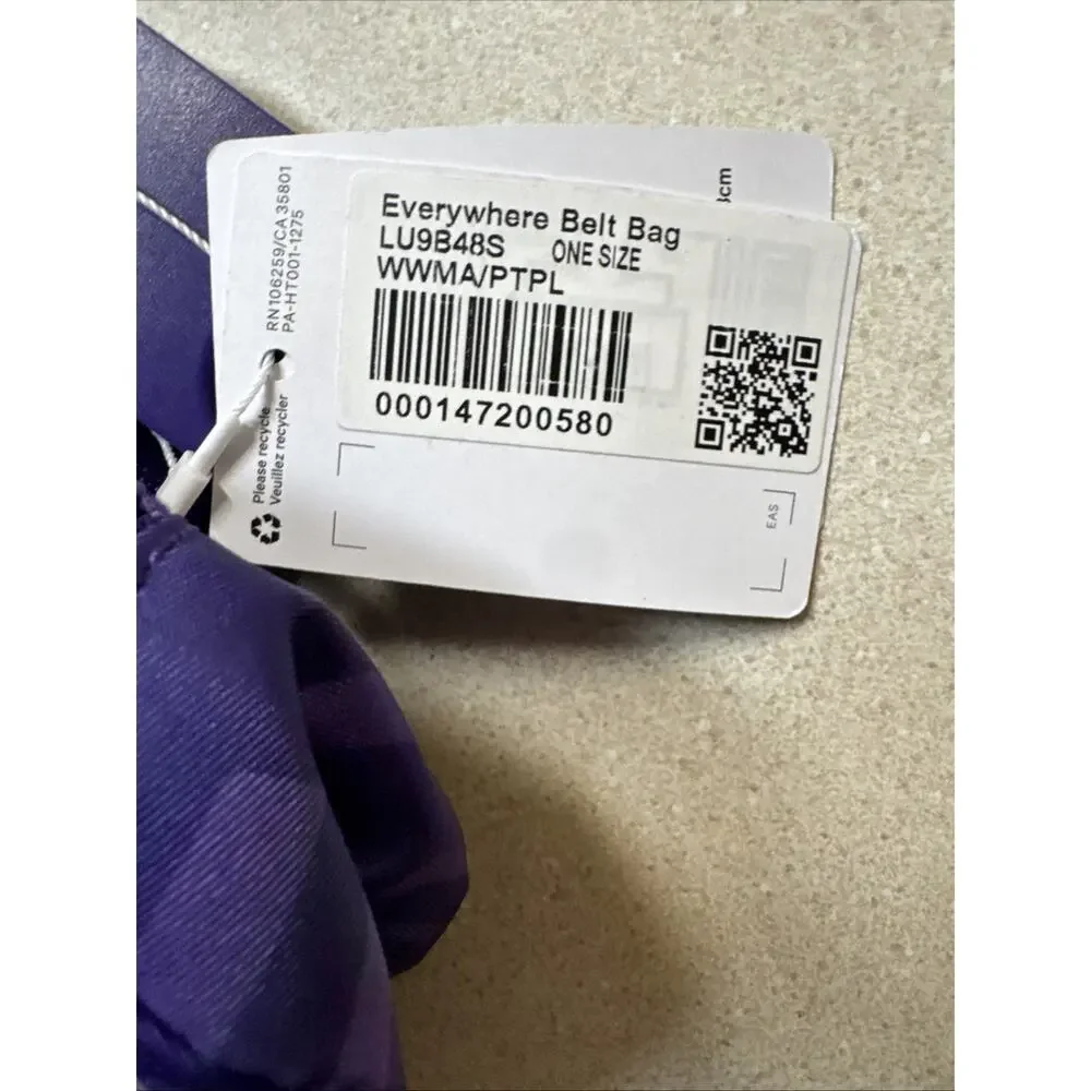 Lululemon Everywhere Belt Bag Atomic Purple Wobbley Wordmark NWT