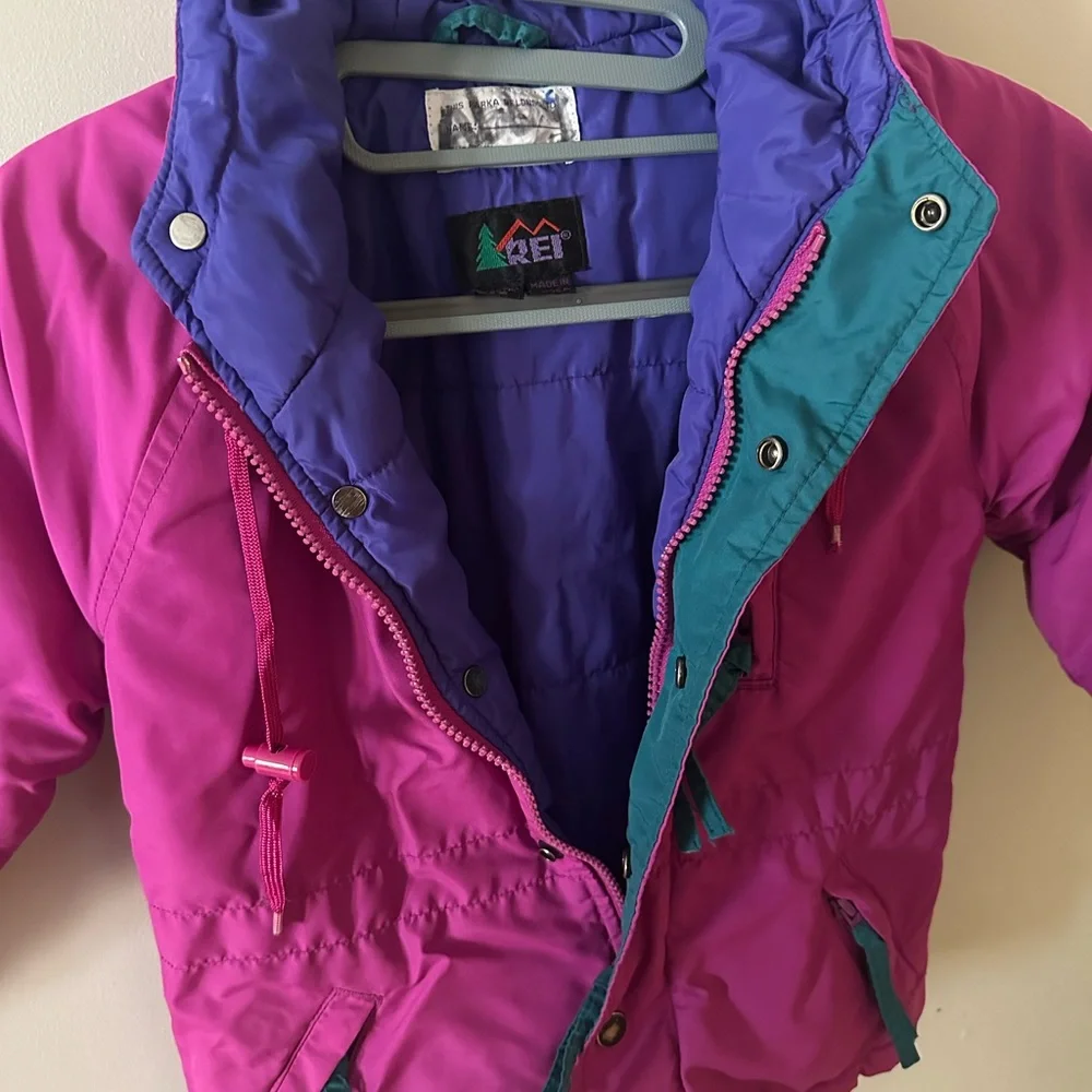 Vintage REI Pink purple and Teal Kids Jacket