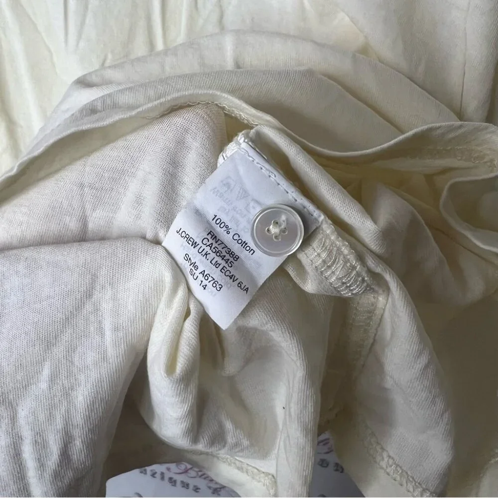 J. Crew tshirt blouse open crochet Cream Women's Blouse with Eyelet Sleeves