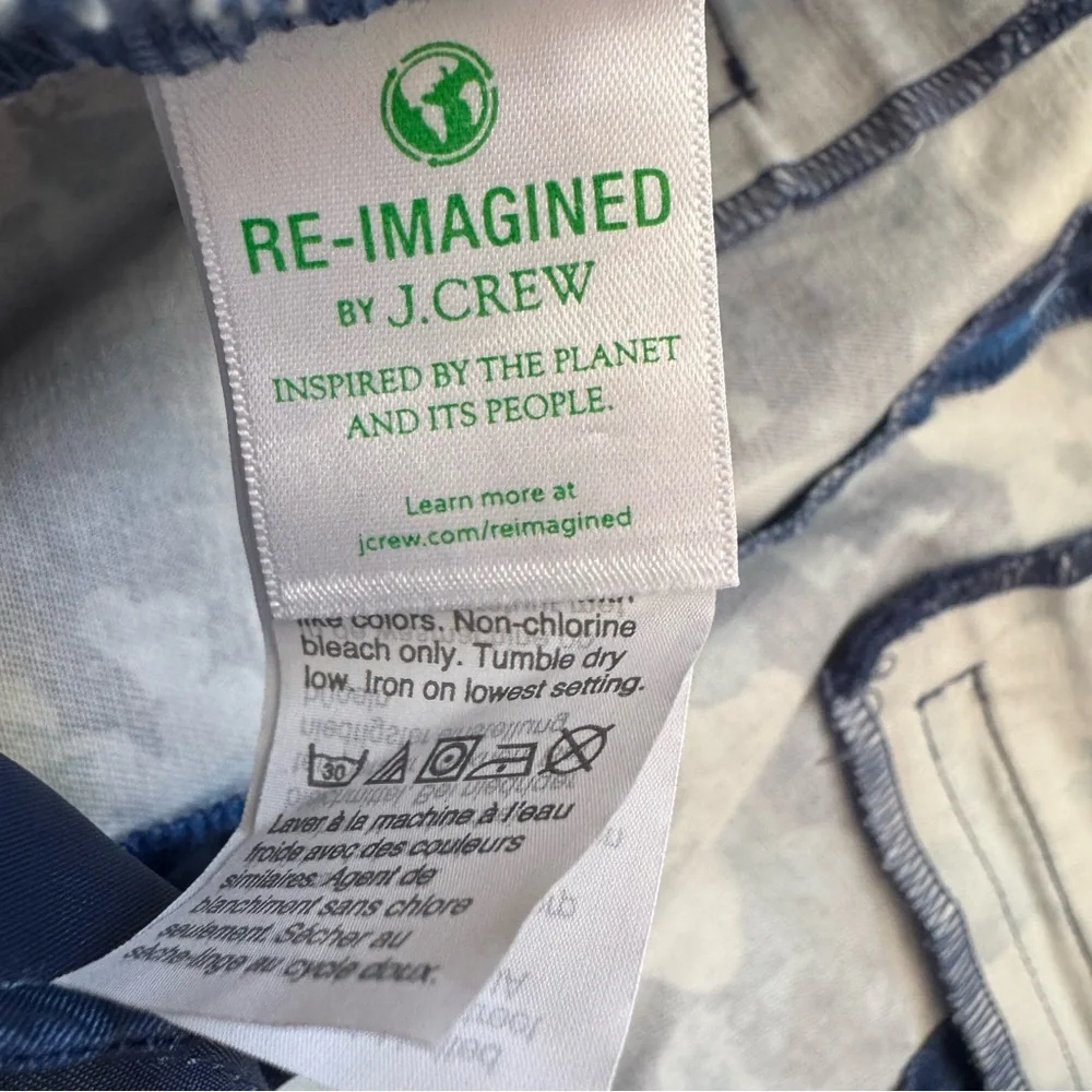 J. CREW 6 TALL Remi Blue Floral Re-Imagined Watercolor Pants Womens size 6T