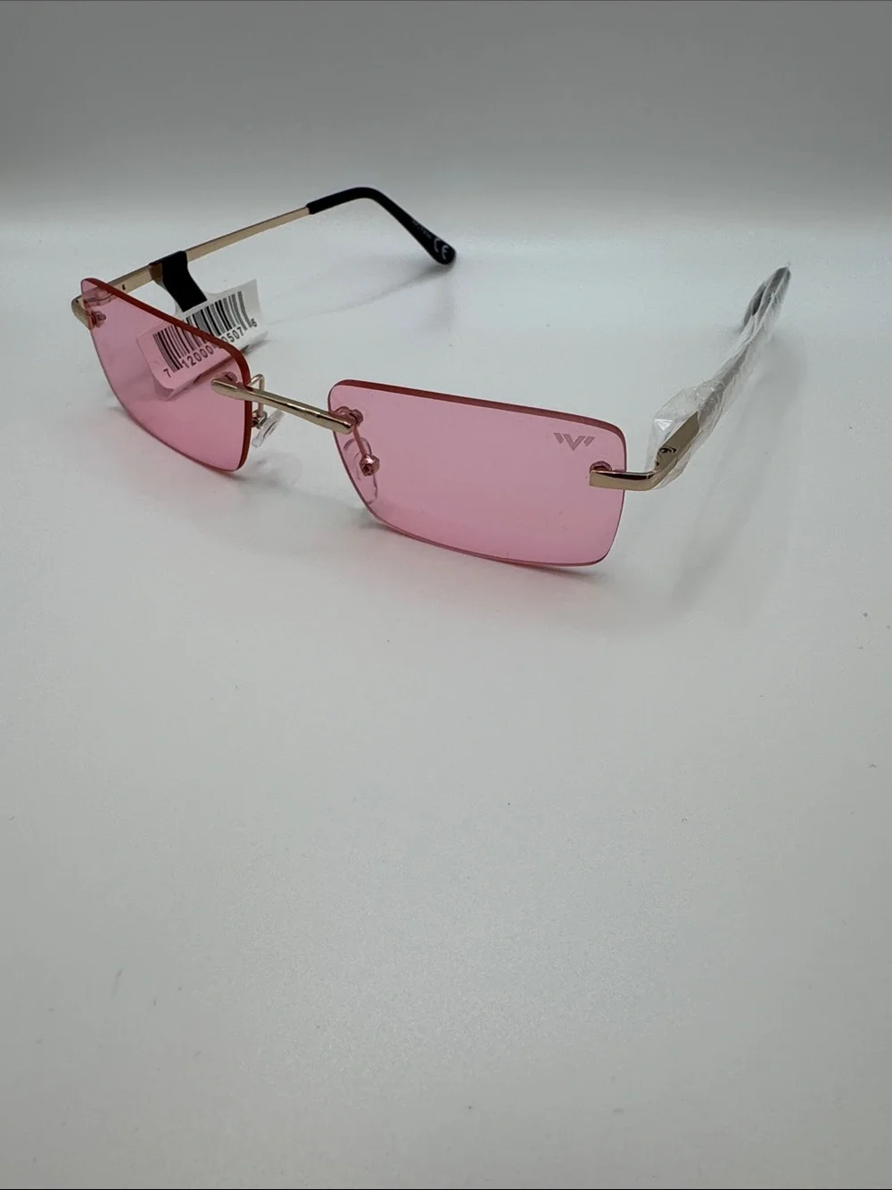 Pink Rimless Rectangle Sunglasses - Women Accessories