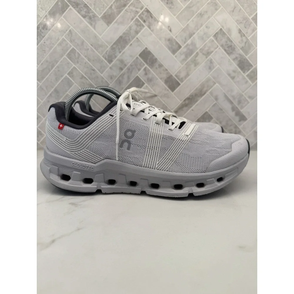 On Cloud Cloudgo Running Shoes Womens 10 Grey White Athletic Lace Up Sneakers