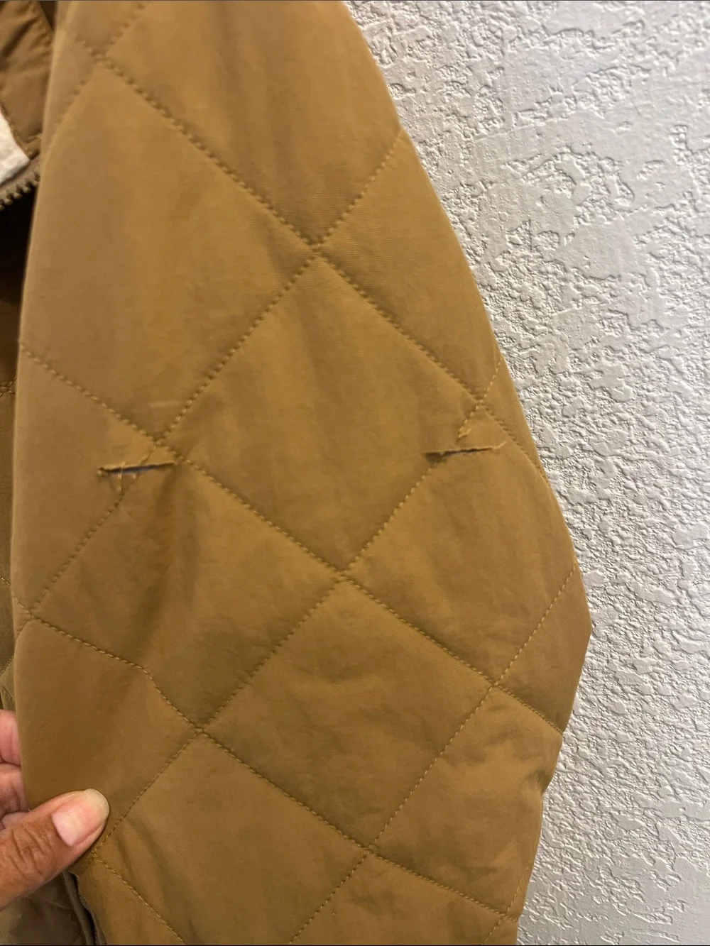 The North Face Quilted Sherpa-Lined Jacket in Camel