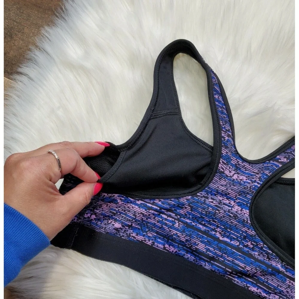 Nike Pro Racerback Sports Bra Size Medium Purple /Blue