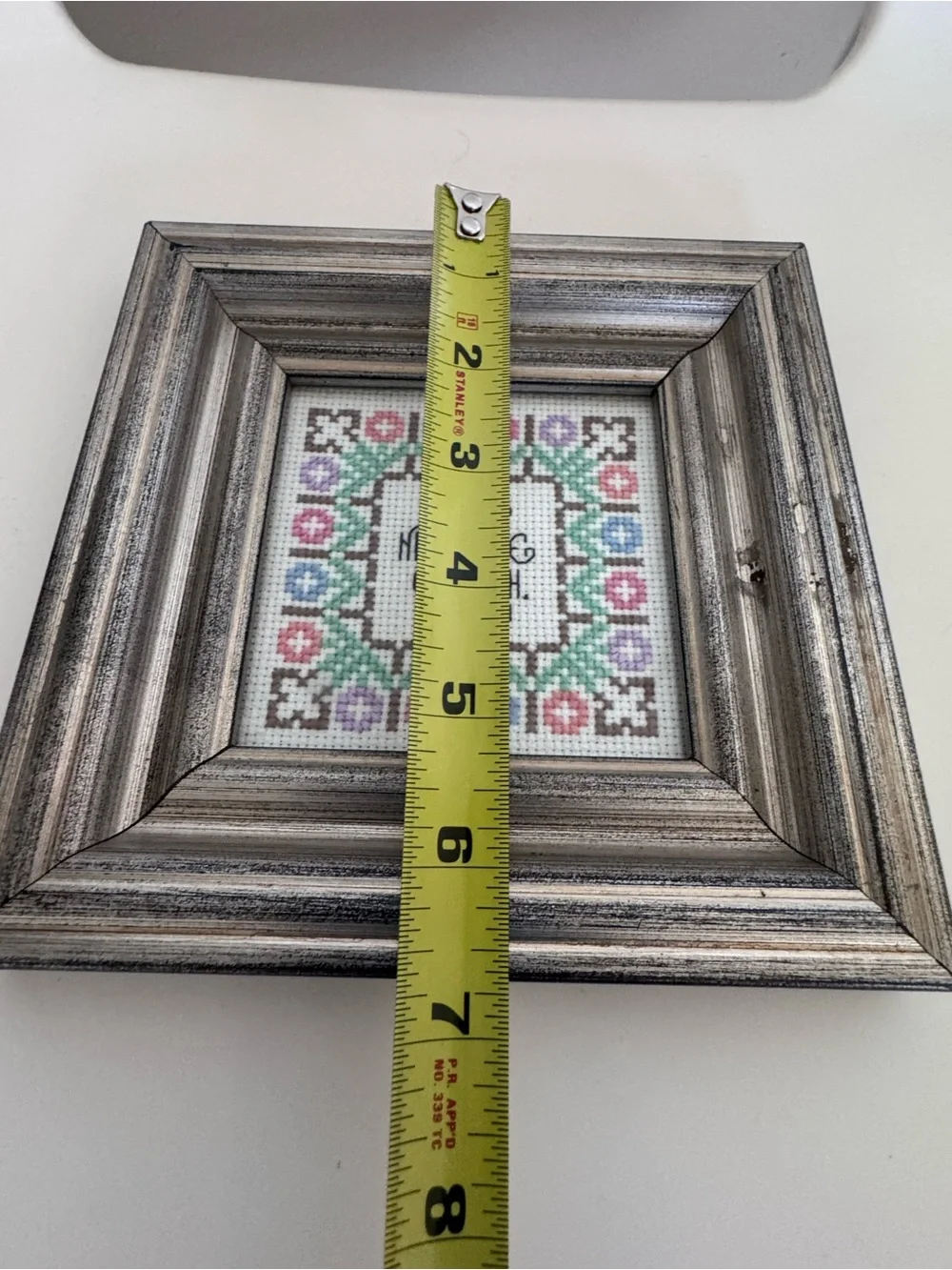 Vintage Framed Cross Stitch Bible Verse Cottagecore Grandmillennial Wall Decor