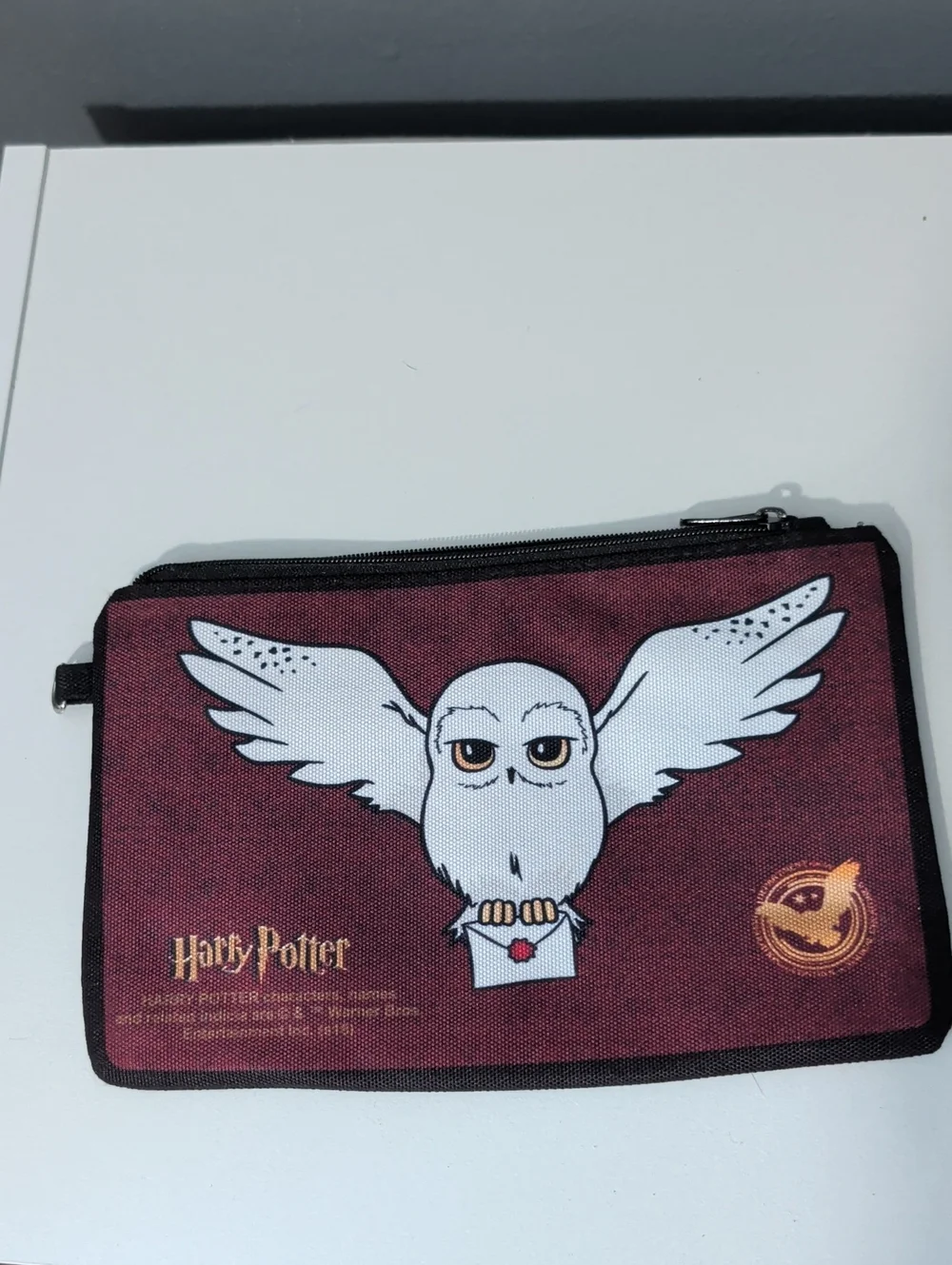 Harry Potter Hedwig Zip Pouch in Burgundy