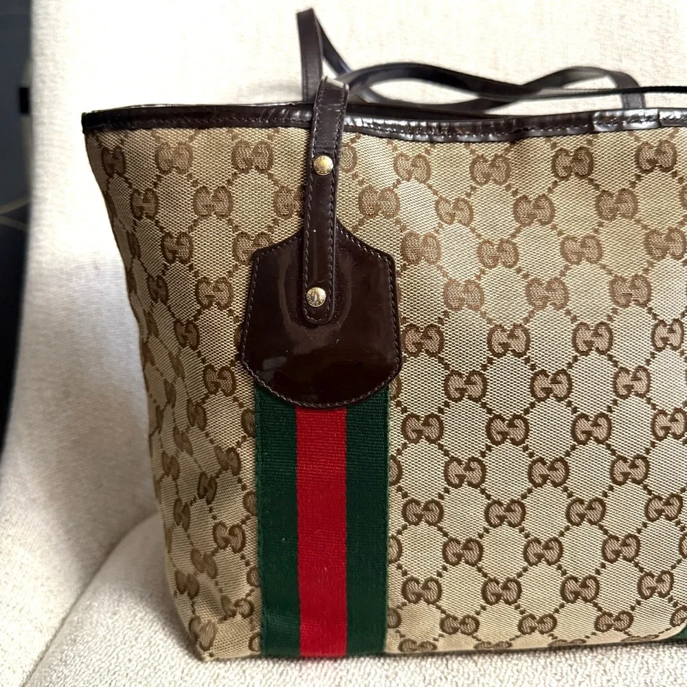 Authentic Gucci GG Canvas Jolicoeur Tote bag
