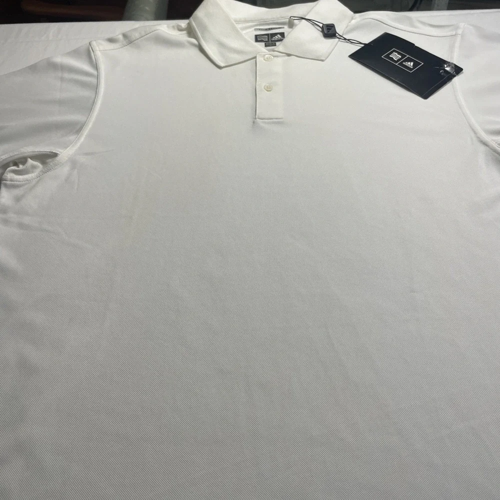 adidas men polo white size medium new