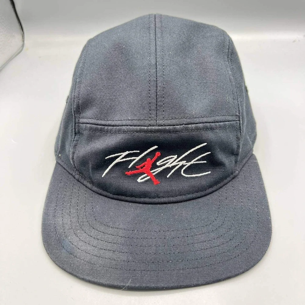 Air Jordan Flight 5 Panel Hat Men Black Jumpman‎ Strap Back Cap