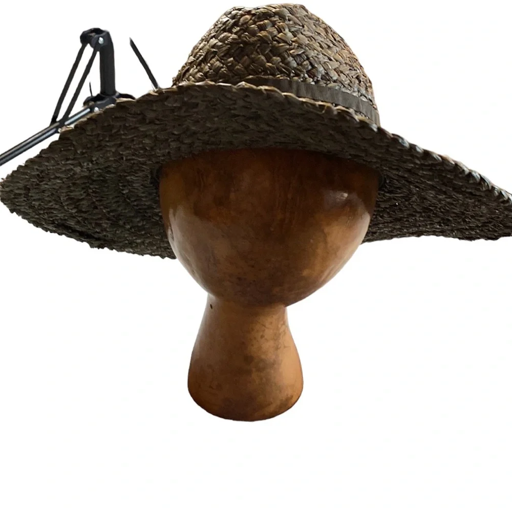 Bohemian Green Fedora Hat 100% Natural Plant Material Excellent Condition
