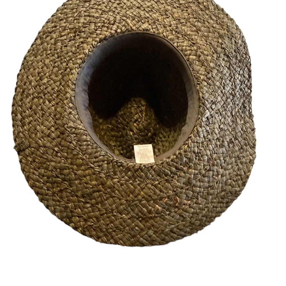 Bohemian Green Fedora Hat 100% Natural Plant Material Excellent Condition