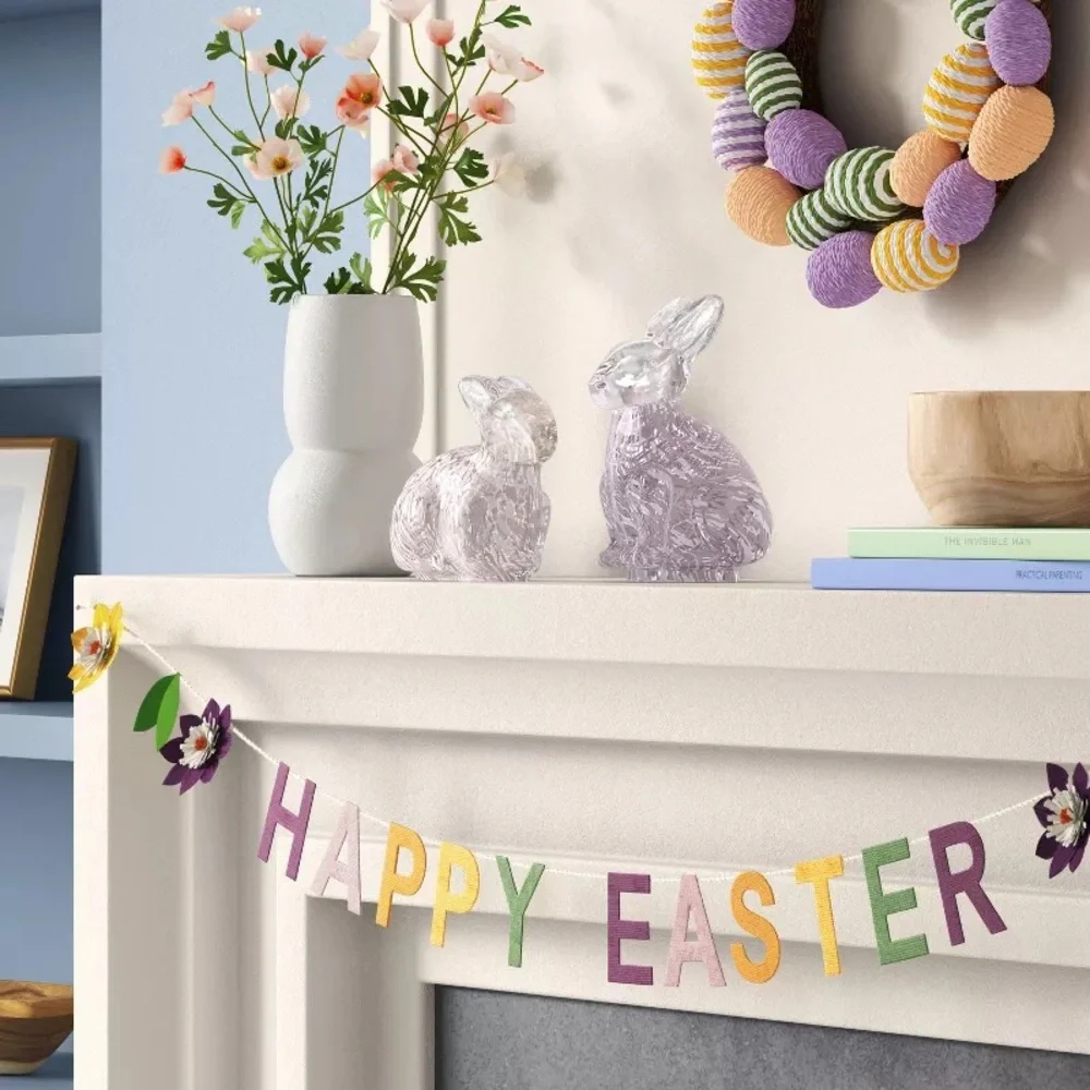 Pink Confetti Glass Easter Bunny - Threshold