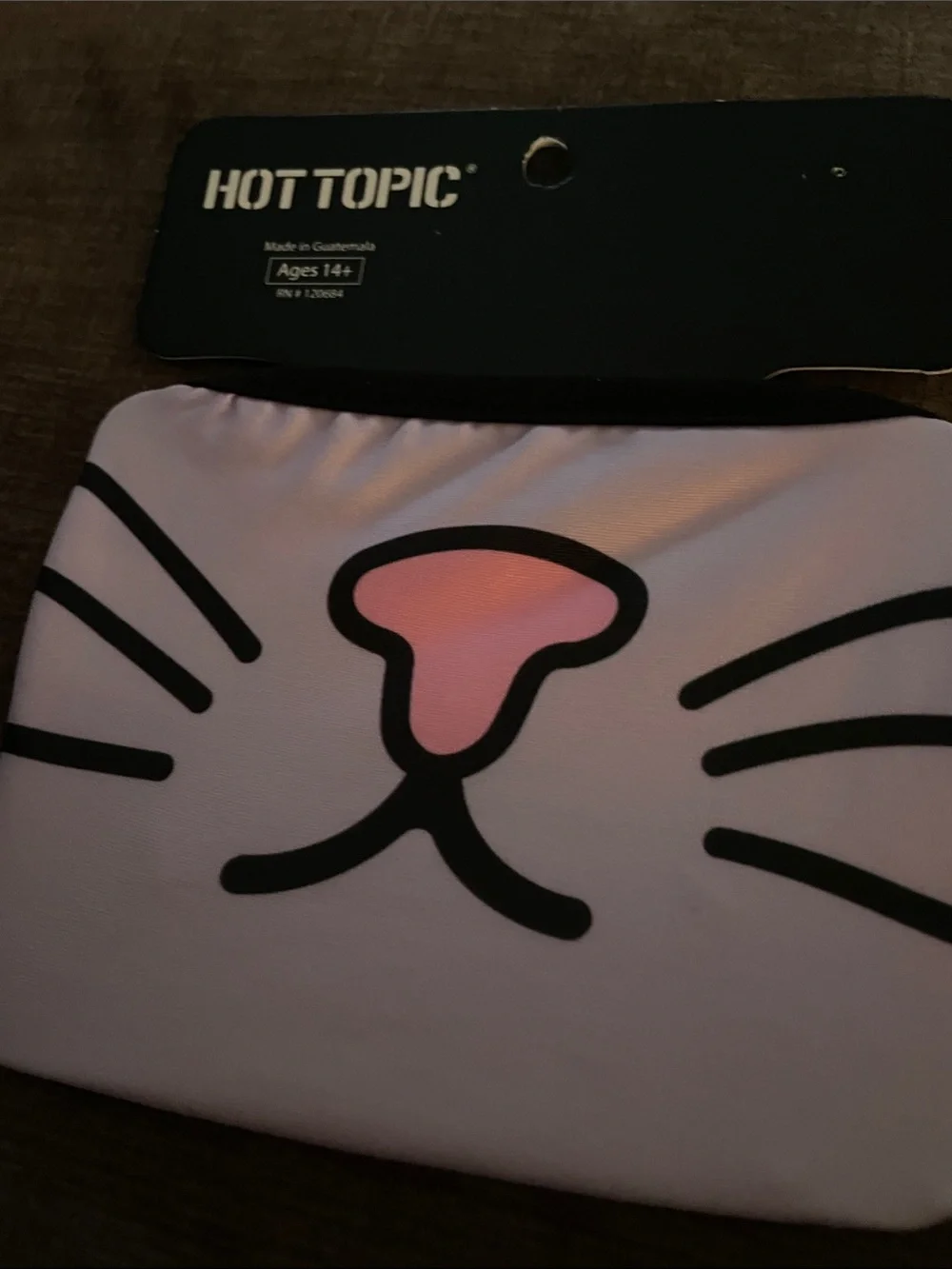 Hot Topic Light Pink Cat Nose Zipper Pouch