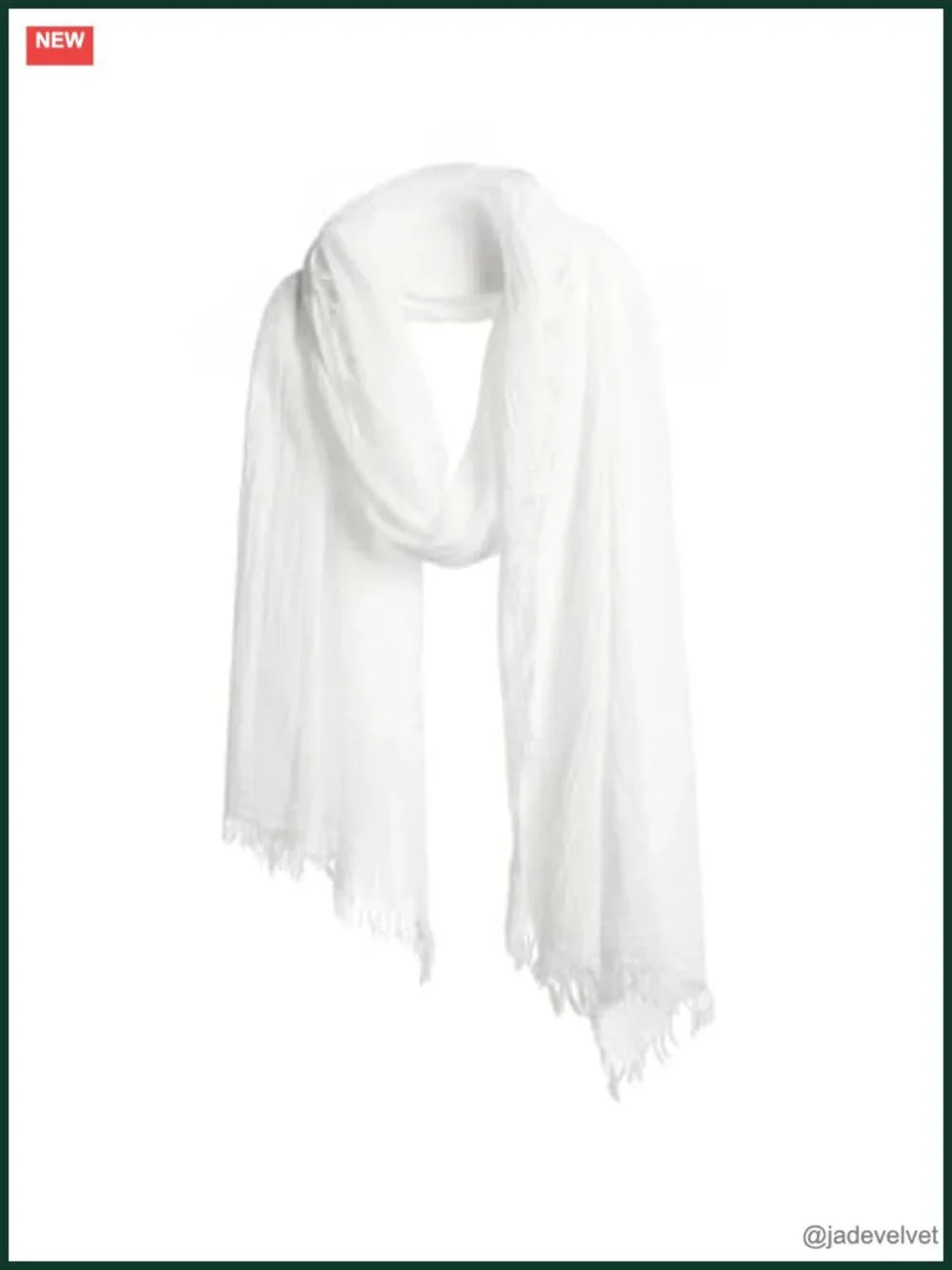 100% Cotton Frayed Edge Fashion Scarf Lightweight Wrap