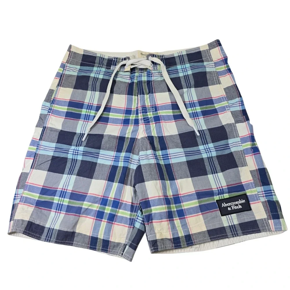 Abercrombie & Fitch‎ Mens XL Plaid Board Shorts Swim Trunks