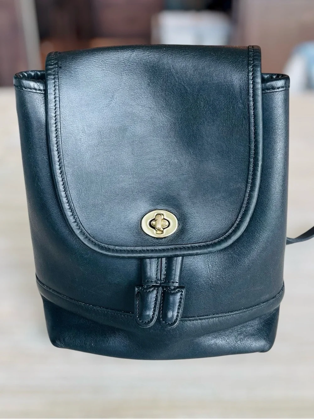 Vintage Coach 9960 Black Leather Backpack Made in USA Glove Tanned