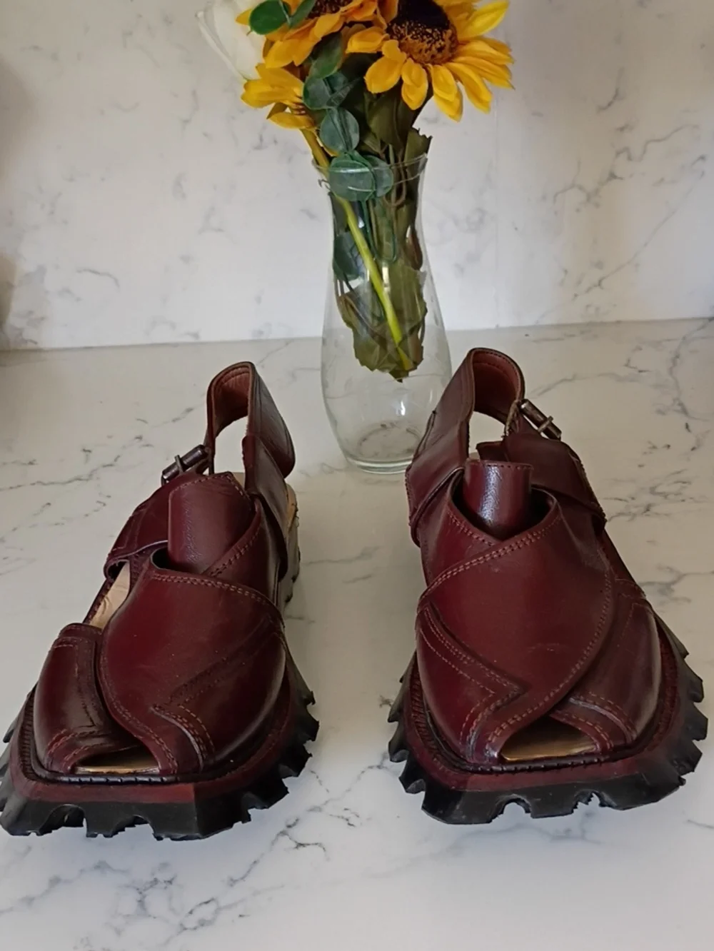 Men's Brown Leather Slingback Sandals