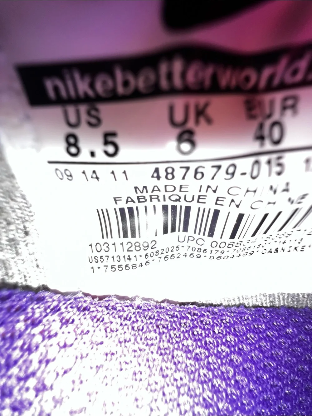 Nike Women's Purple and Silver Athletic Running Sneakers
