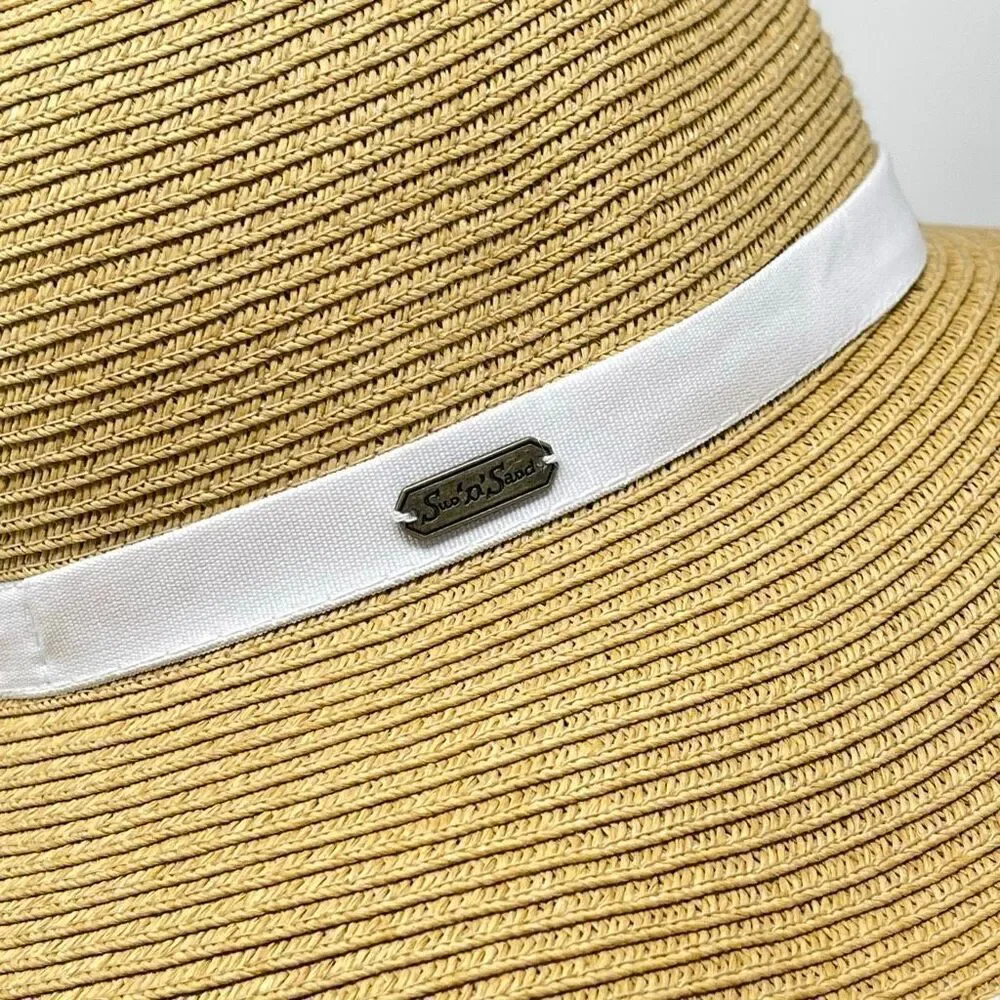 Sun N Sand Floppy Open Back Face Saver Sun Hat Cap 100% Paper Women’s OSFM