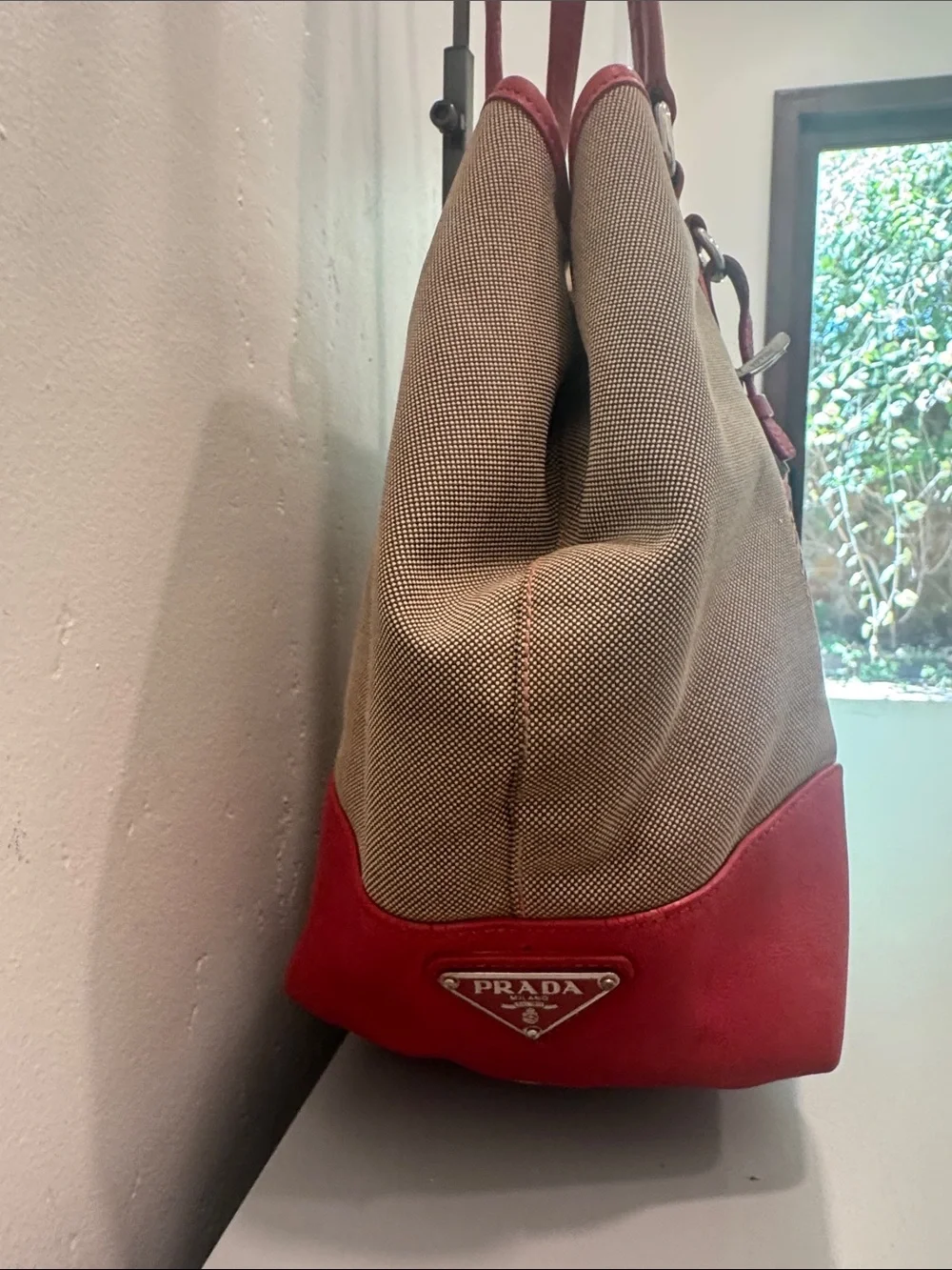 Prada structured double shoulder
