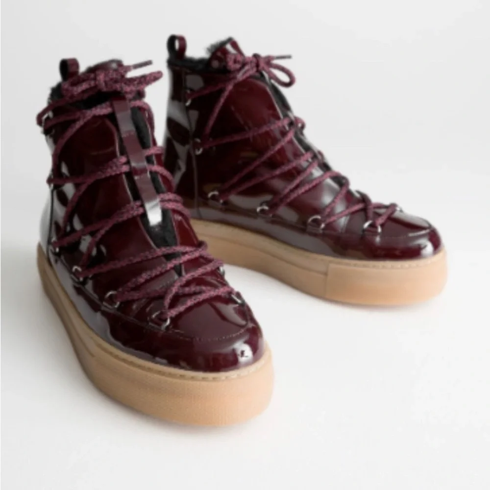 & Other Stories glossy burgundy