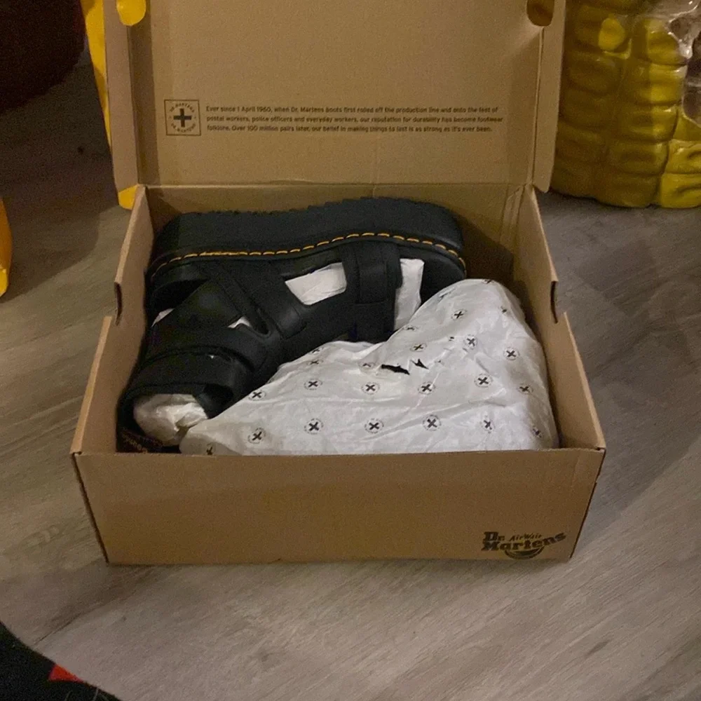 Dr. Martens Black Platform Sandals with Chunky Sole