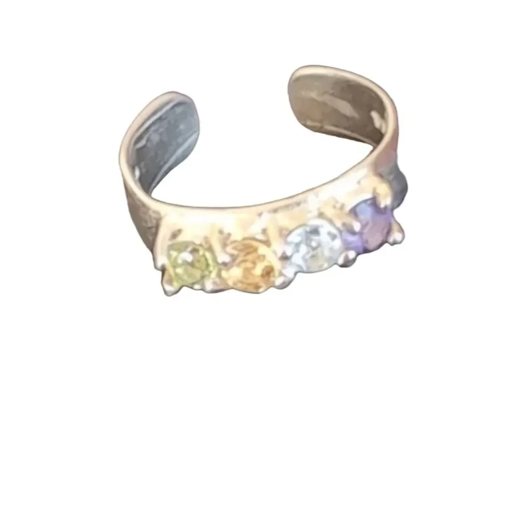 Sterling Silver Gemstone Toe Ring add splash