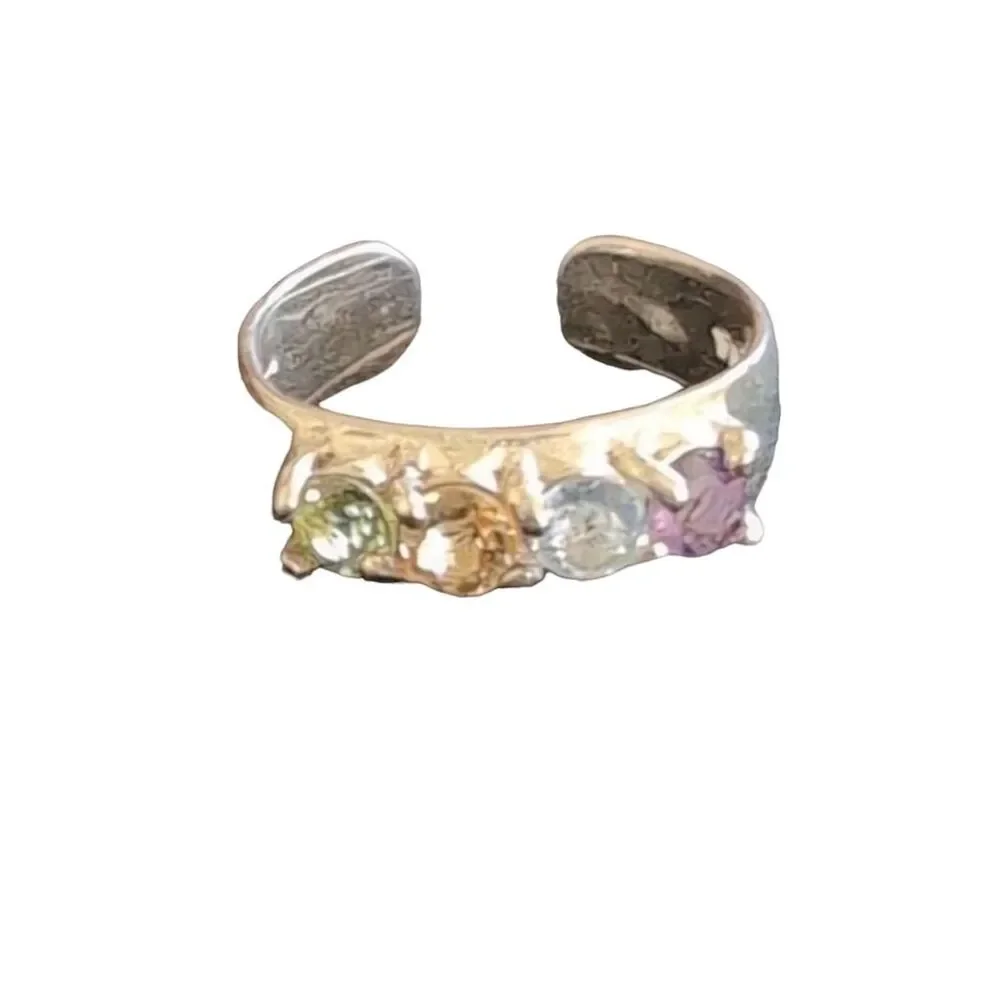 Sterling Silver Gemstone Toe Ring add splash