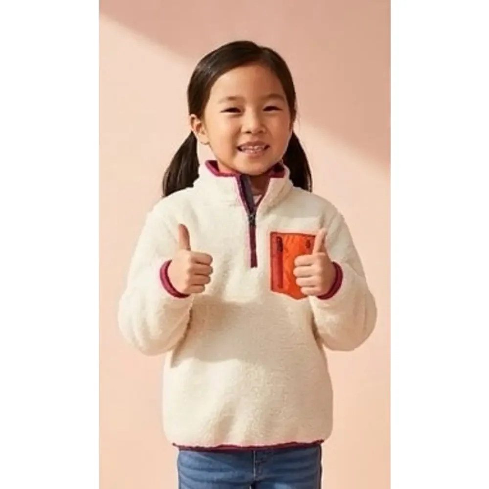 NWT❤️Polo Ralph Lauren Girls  Shearling Quarter-Zip Fleece Sweatshirt szL(12-14)