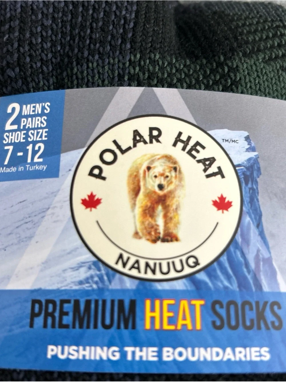 Polar Heat Nanuuq Men’s Premium Heat Socks, 2 Pack Thermal Socks, Size 7-12