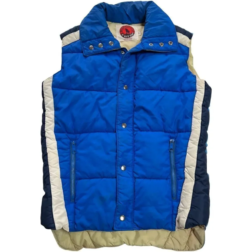 Men’s Vintage 1970s Cobalt Blue Kelso Down Puffer Vest